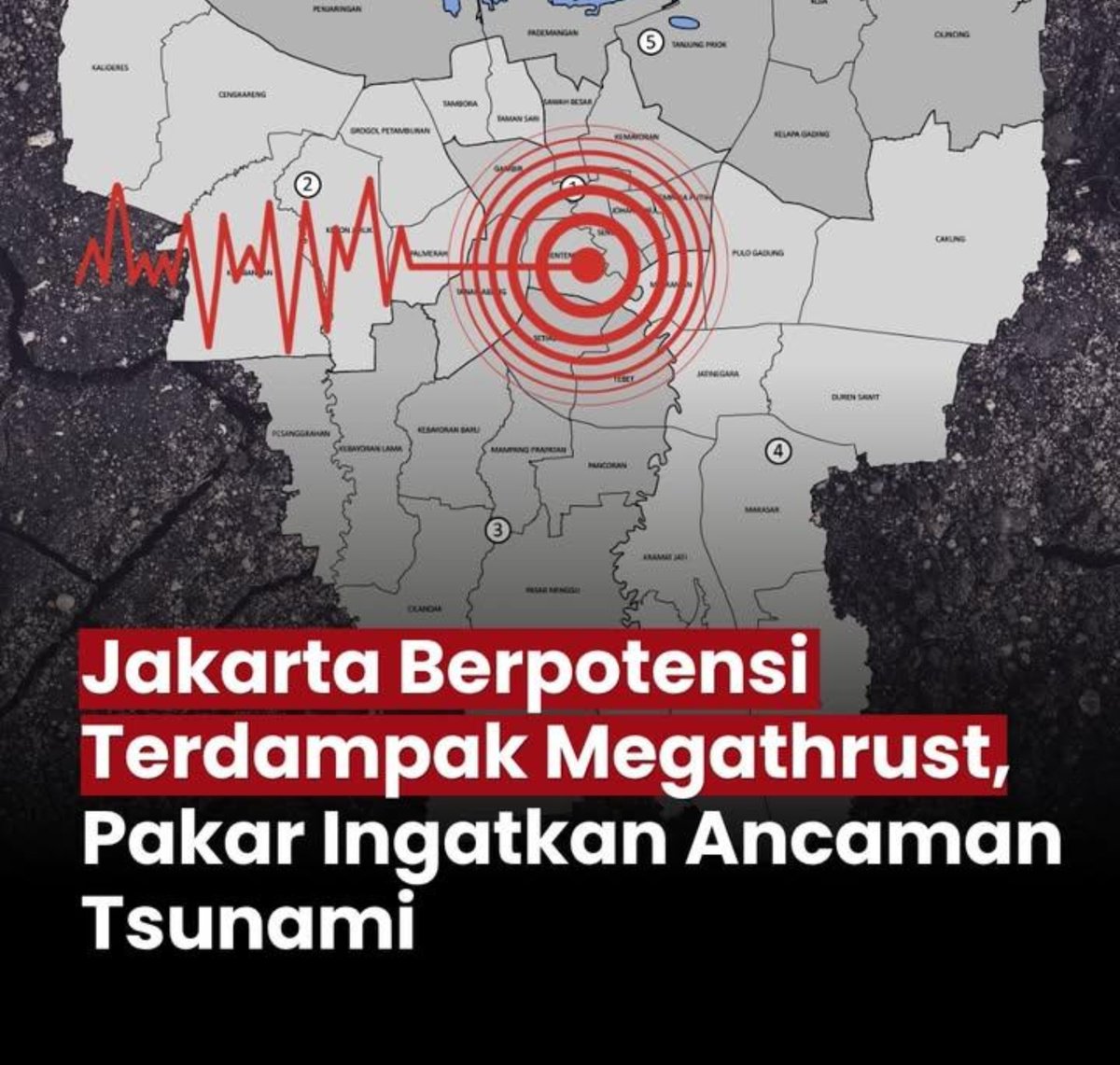 indepenSumatera's tweet photo. POTENSI MEGATHRUST SELAT SUNDA

Gelombang Tsunami ke Jakarta Diproyeksikan 0,5 Meter, Dampak Guncangan Tanah Justru Jadi Ancaman Utama! 

Meskipun wilayah pesisir Jakarta berhadapan langsung dengan Laut Jawa, pemodelan simulasinya dari BMKG menunjukkan bahwasanya Jakarta terlindung oleh daratan Banten dan Ujung Kulon yang berfungsi sebagai peredam alami gelombang tsunami dari zona megathrust Selat Sunda. 

Ketinggian gelombang tsunami yang masuk ke Teluk Jakarta diproyeksikan berada pada kisaran 0,5 meter. Namun, bukan tsunami yang menjadi ancaman terbesar Jakarta, melainkan efek guncangan gempa serta amplifikasi tanah alluvial.

📍 Rincian Faktor Risiko & Ancaman Nyata bagi Jakarta wak.

1. Efek Tanah Lunak/Soil Amplification

Sebagian besar wilayah Jakarta terutama Jakarta Utara dan Barat berdiri di atas endapan tanah alluvial muda yang lunak dan tebal. Jenis tanah ini berisiko memperbesar gelombang gempa dari jarak jauh, sehingga guncangan terasa jauh lebih kuat dan berdurasi lebih lama dibanding wilayah berbatuan keras.

2. Ancaman Sesar Aktif Darat (Sesar Cimandiri & Lembang)

Selain megathrust di laut, Jakarta juga berada dalam jangkauan aktivitas sesar aktif darat seperti Sesar Cimandiri, Sesar Lembang, dan Sesar Baribis. Gempa dangkal akibat sesar aktif ini, meski magnitudonya lebih kecil (M 6,0–7,0), berpotensi menimbulkan kerusakan struktural signifikan pada gedung dan infrastruktur kota.

3. Risiko Liquefaction & Kerusakan Gedung Tinggi

Guncangan periode panjang dari gempa megathrust berpotensi memicu fenomena likuifaksi pada kawasan berpasir/tanah jenuh air, serta meresonansi bangunan-bangunan bertingkat tinggi yang memadati Jakarta.

🔍 Langkah Mitigasi Kunci untuk Warga Jakarta:

• Audit Struktur Bangunan
Memastikan gedung perkantoran dan hunian memenuhi standar ketahanan gempa.

• Skenario Tsunami Teluk Jakarta
 Walau tinggi air diproyeksikan ~0,5 meter, penurunan muka tanah di pesisir utara dapat memperluas jangkauan genangan.

• Edukasi Evakuasi Mandiri
 Mengetahui jalur evakuasi dan titik kumpul aman saat terjadi guncangan hebat di gedung tinggi.

Mari tingkatkan literasi kebencanaan dan kesiapsiagaan mandiri tanpa perlu panik berlebihan!

Bagaimana kesiapan jalur evakuasi atau standar ketahanan gempa di tempat tinggal/kantor kalian saat ini wak?