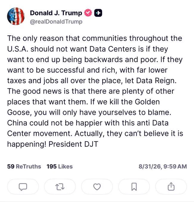 Mark Maxwell on X: "“Let Data Reign.” — Donald Trump" / X