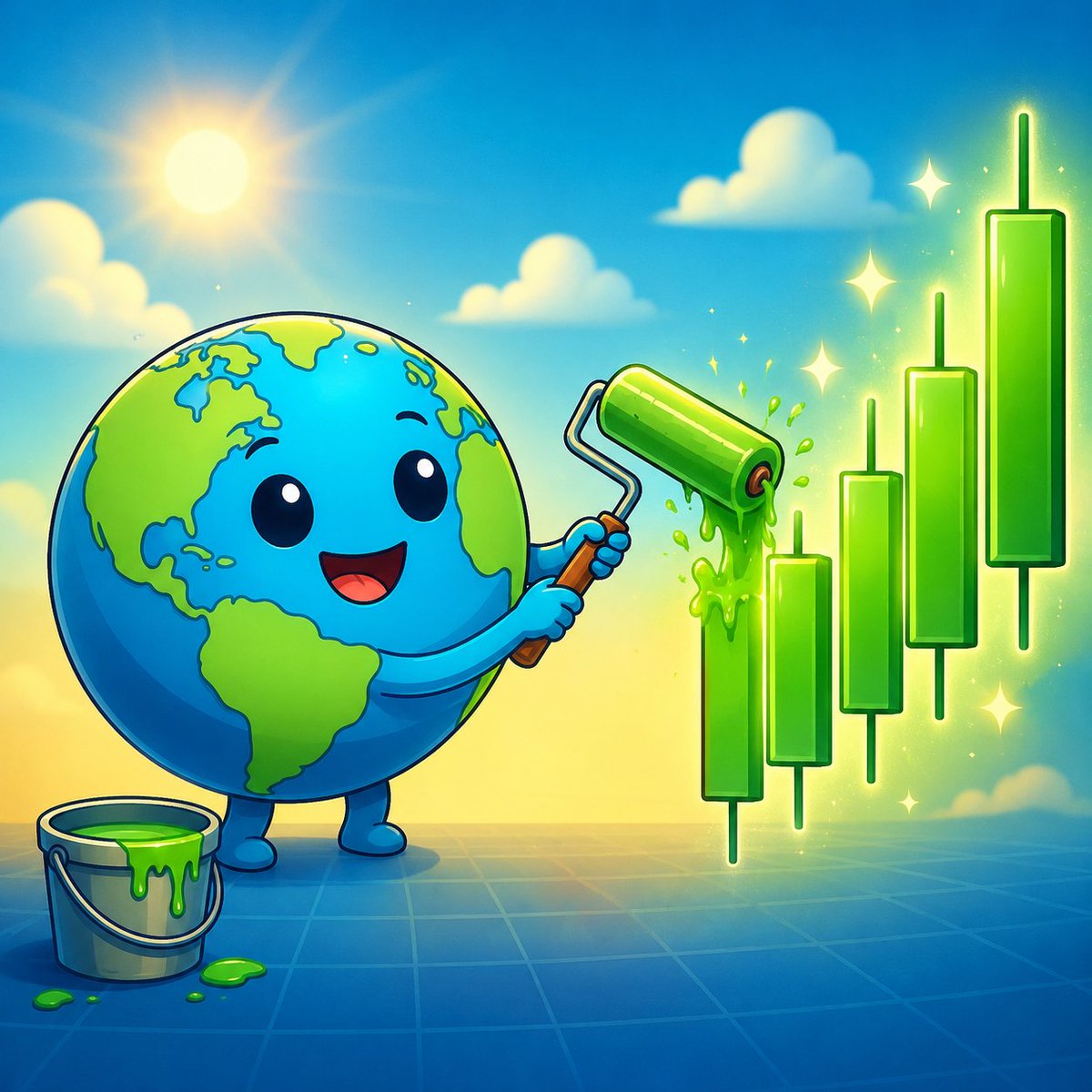 ZIGEarth's tweet photo. Now you know who’s been painting the charts green 😜 https://t.co/Dc5OM7NDiZ