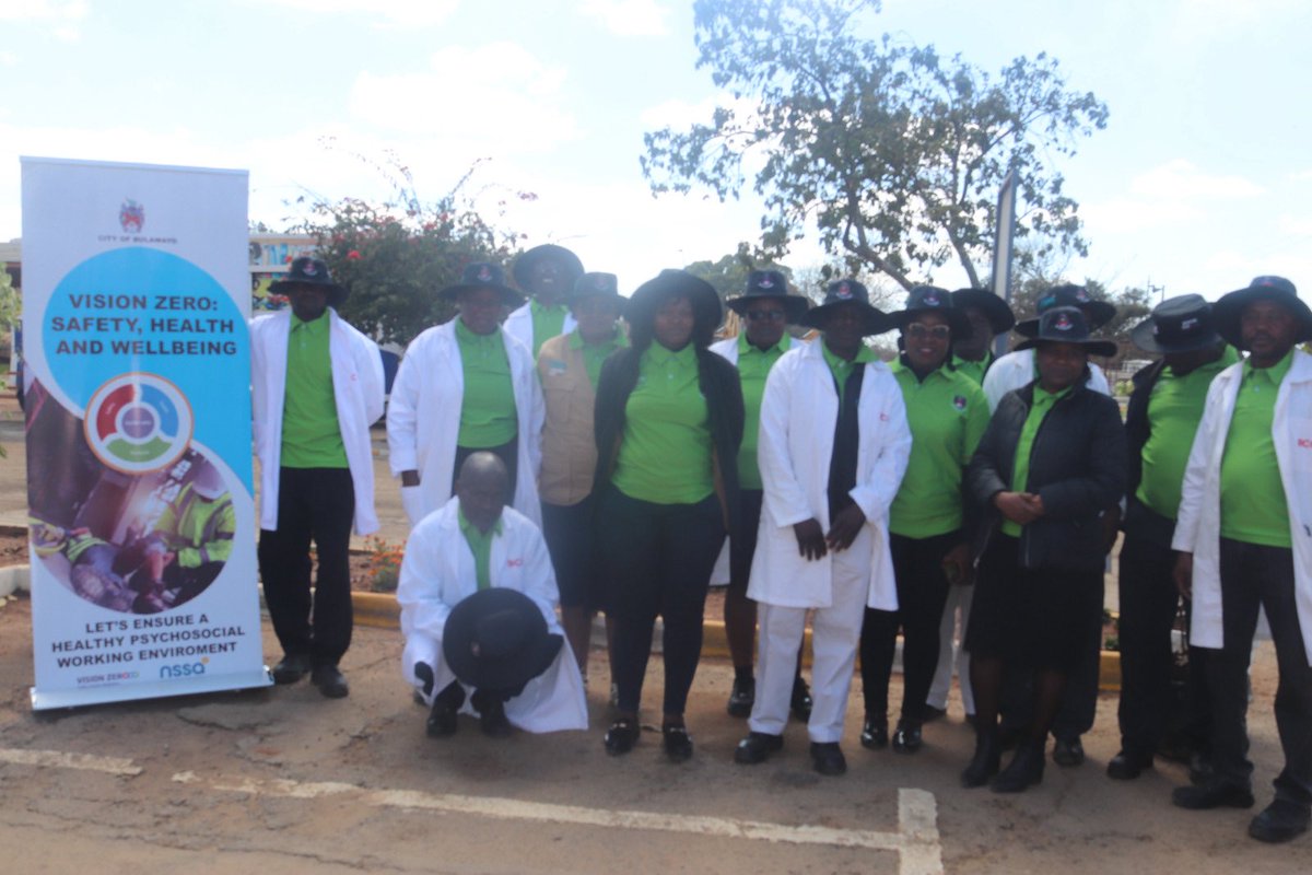 CityofBulawayo's tweet photo. The City of Bulawayo on Friday held the Safety and Health Week commemorations at the Roads Yard as the Municipality amplifies the importance of safe, healthy and decent working conditions.
The commemorations were held under the theme: “Vision Zero: Safety, Health and Well-being.”

The Town Clerk Mr Christopher Dube, who also serves as the Board Chair of the National Social Security Authority (NSSA), reiterated the importance of safety in the workplace.

He stated that the City values the importance of preventing occupational hazards while encouraging staff to make workplace safety and employee wellness a round-the-clock commitment to improve productivity.

The event was also attended by different organisations including Ingutsheni Central Hospital, NSSA and the National AIDS Council, with their representatives emphasising the importance of taking better care of oneself both physically and mentally.

It was revealed that employee well-being is crucial to the effective management and success of any organisation.