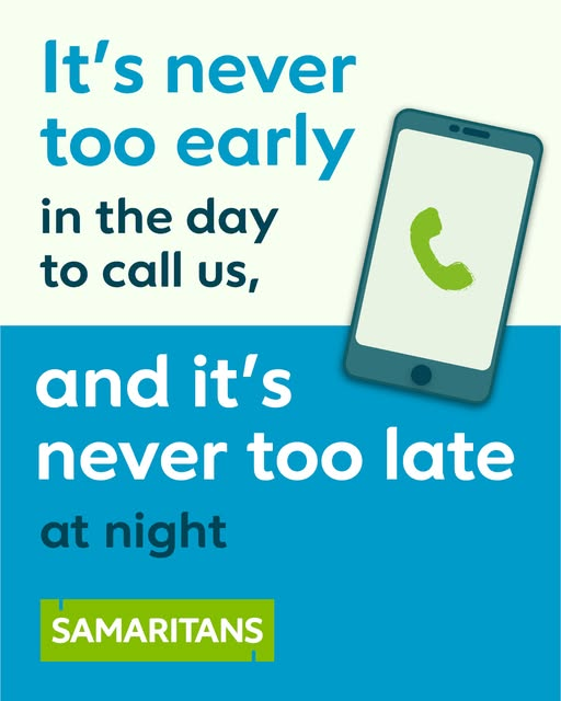 SotonSams's tweet photo. If you're struggling, we are always here to listen. Call us free on 📞116 123.
Any day. Any time. #TalkToUs #WeListen https://t.co/mRMndhVC40