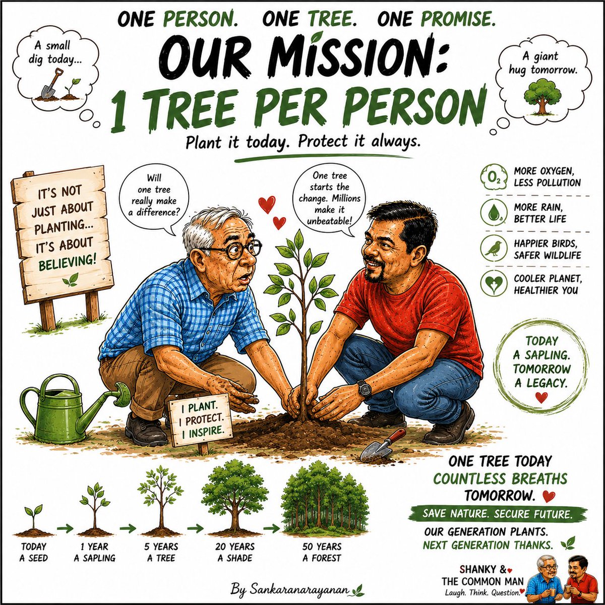 shankar_101's tweet photo. One person. One tree.🌳
Seems ridiculously small-until millions do it.
Today's sapling doesn't ask who planted it.
Tomorrow's shade won't ask who owns it.
Let our generation leave behind something better than selfies.
Plant today. Protect tomorrow. 
Let the Gen-Next thank us 🙏 https://t.co/kD2xPZx7Va