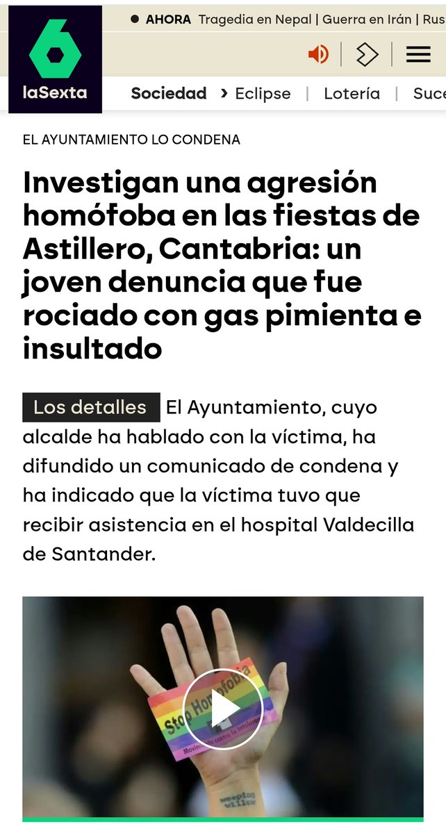 Pabluco_Cant's tweet photo. Al @dmontanes principal medio de comunicación de Cantabria (y financiado con nuestros impuestos) no le ha parecido relevante informar de una agresión homófoba ocurrida en las fiestas de Astillero y de la que se están haciéndo eco desde ayer todos los medios nacionales. https://t.co/U48YJYzkt2