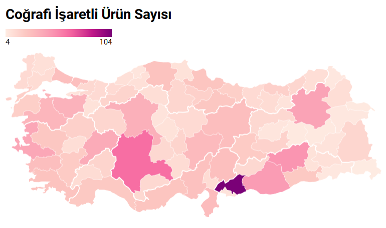 iamberoo93's tweet photo. Türkiye İllerine Göre Coğrafi İşaretli Ürün Sayısı

Kaynak: Türk Patent ve Marka Kurumu (TÜRKPATENT) Resmi Verileri.

Gaziantep 104 ürün ile birinci sırada yer alıyor. https://t.co/pddY2InOeQ