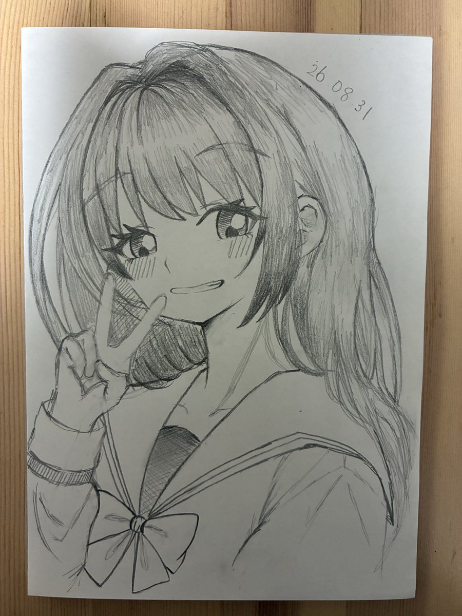 gen_kigeki's tweet photo. ロング＋セーラー描いてみた https://t.co/6QFwVnub9C