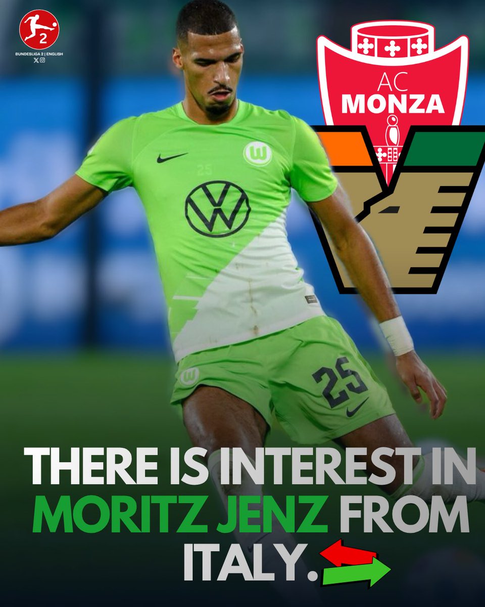 Bundesliga2_EN's tweet photo. 🔄 Monza have made an enquiry to VfL Wolfsburg regarding Moritz #Jenz.

👀🇮🇹 The 27 y/o defender is hesitating to give an answer as he is in talks with other clubs, notably Venezia.

💰 VfL are looking to sell him.

🗞️ https://t.co/j077aassxr

#Bundesliga2 #VfLWolfsburg https://t.co/LvqxrOnliC