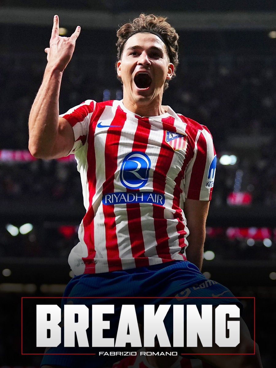 MODERATE042's tweet photo. As re reported by fabrizo Romano Julian Alvarez to FC Barcelona at 160 million euro here we go https://t.co/odQIj6wr9S