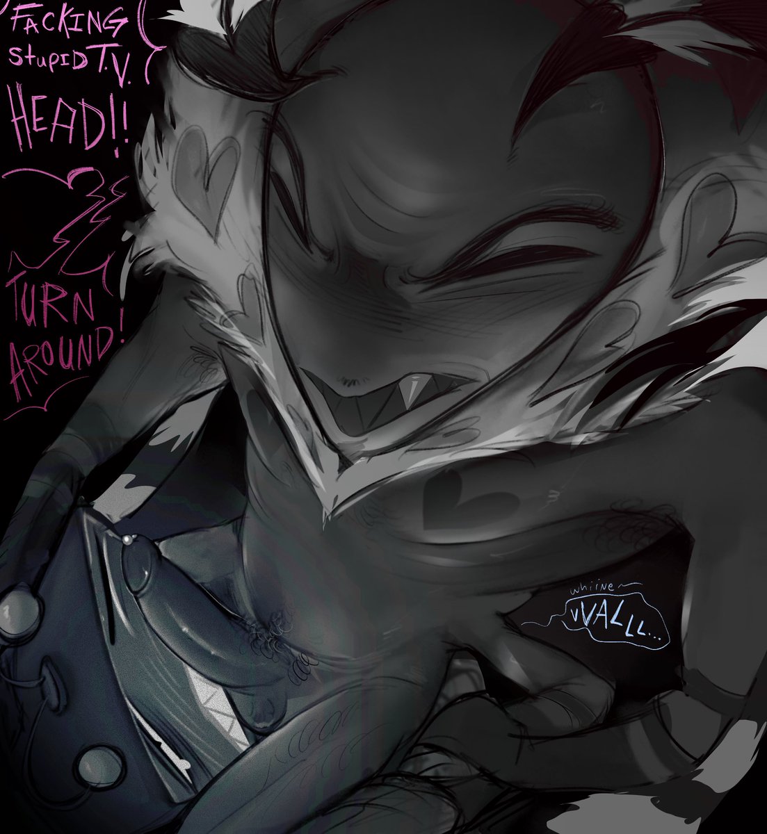 SADWERM's tweet photo. I hope I didn’t already repost these, but this’ll hopefully be the last one b4 I start making NEW art again lol #staticmoth #nsfw #hazbinhotel https://t.co/zXcjunLhBj