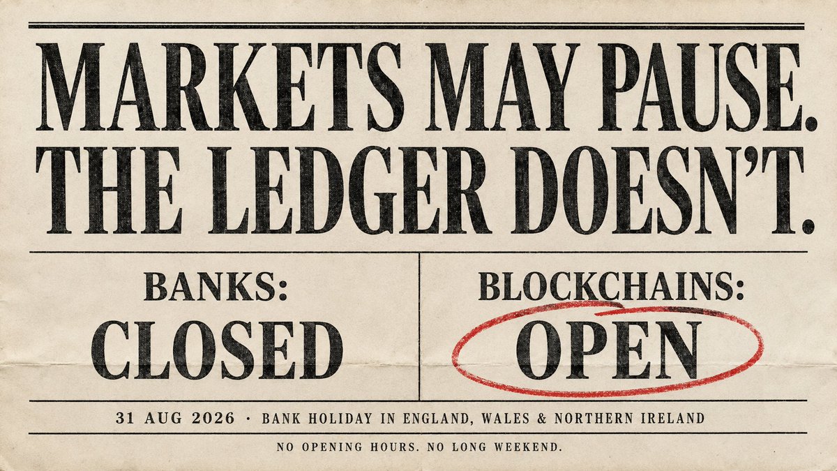 dhali_io's tweet photo. Banks: out of office
Blockchains: still settling

The ledger doesn’t do long weekends ⛓️ https://t.co/jlCqRm7bgU