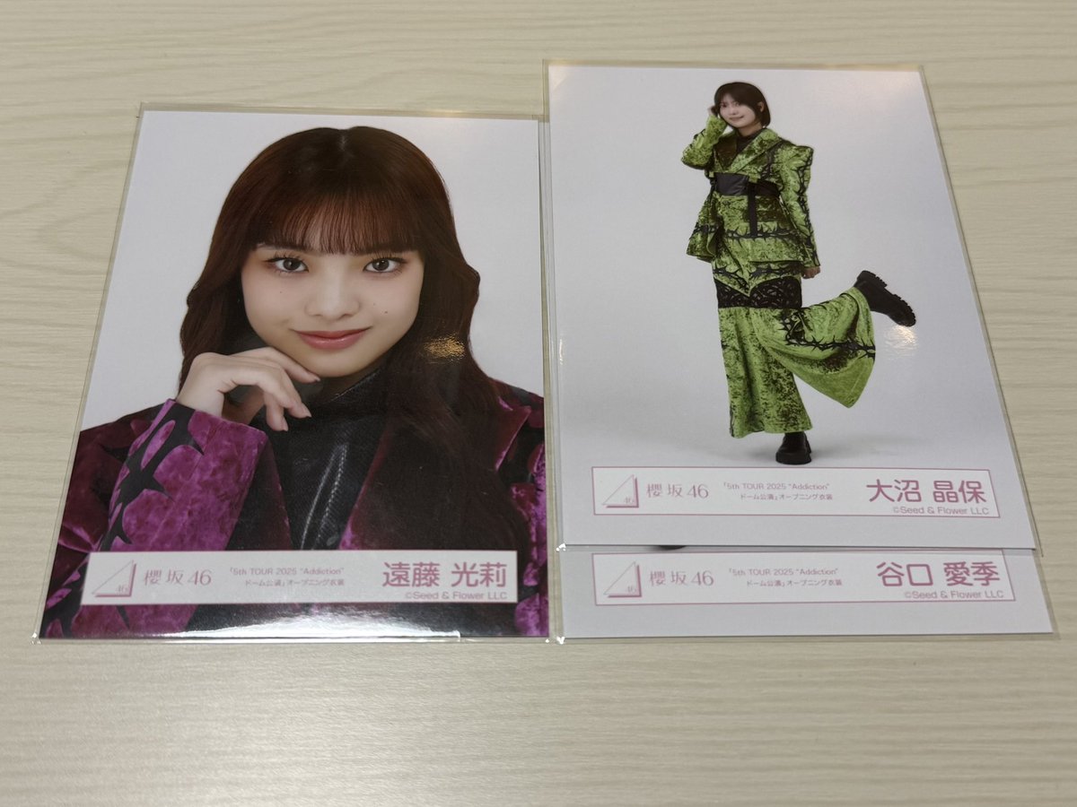 nmb_sh46's tweet photo. 櫻坂46 生写真 トレ
【譲】
⑤浴衣
ヨリ　幸阪、藤吉、石森、中嶋、山川
チュウ　藤吉、谷口、稲熊
座り　小島

⑥Addiction ドームOP
ヨリ　遠藤光
ヒキ　大沼、谷口

【求】4枚目参照
森田、山下、中嶋、松本、小田倉

🌸郵送、🌸異種トレ◎
お気軽にお声掛けください🙇‍♀️
#櫻坂トレ https://t.co/6ILPArppmS