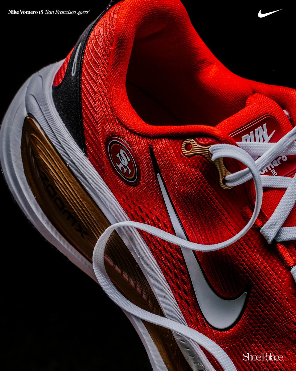 styleway101's tweet photo. #ad Celebrate San Francisco Football with the NFL x Nike Vomero 18 'San Francisco 49ers.' 🪓🏈💰️
Find them now here: https://t.co/q7Cvow1JhH
#49ers #Nike #ShoePalace https://t.co/LwlNAYw3IH