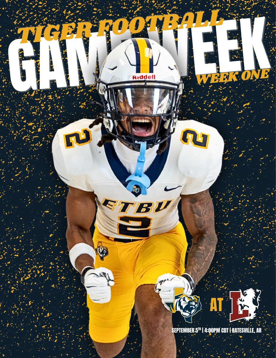 ETBU_Football's tweet photo. We play football this week! 

#texastigers #etxtough #903redemption https://t.co/FoDxMIfzII