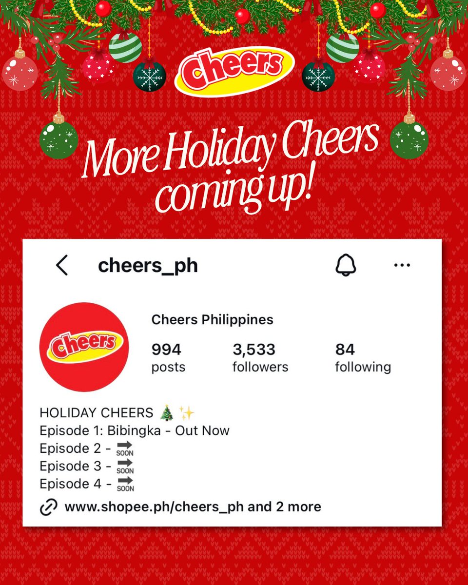cheers_ph's tweet photo. Have you caught Episode 1 of Holiday Cheers? 👀🎄

Well, that’s just the beginning! You’ve still got a few more Christmas stories to look forward to this season ✨

What do you think the other stories will be, Messties? Drop your guesses below! https://t.co/iZnAMYEwfq