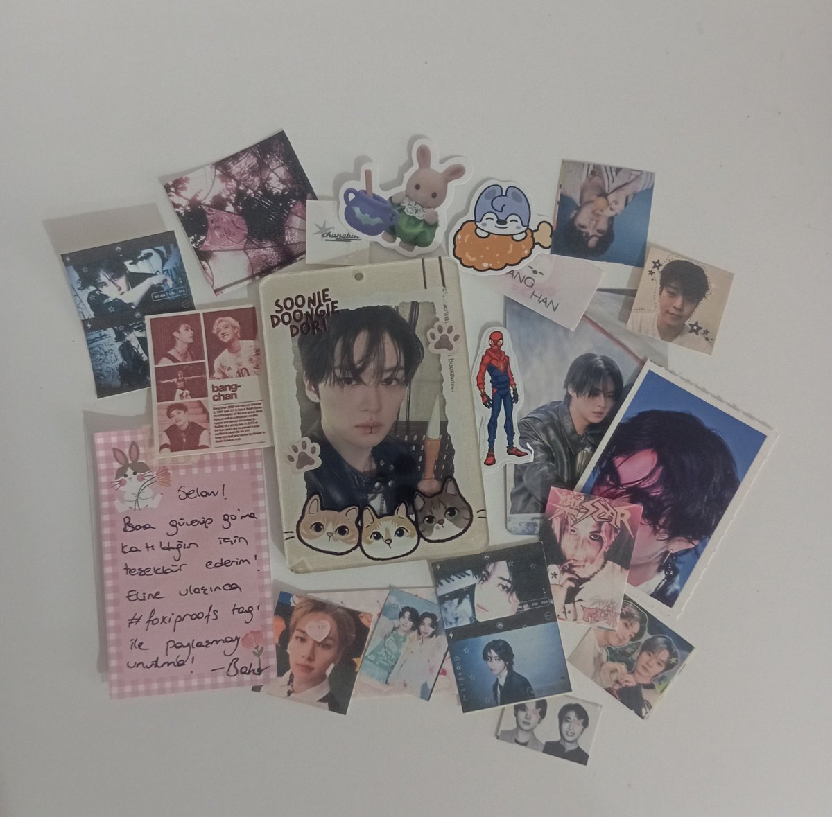 minozukiii's tweet photo. Happy mail😭🤍 
Sapasaglam elime ulastiii sticker yogunluguna baya sasirdim ve coookk begendim almamda yardimci oldugun icin tesekkur ederimmm!! 💗💗 #foxiproofs @MlLEYSANGEL https://t.co/tauYFRtEf7