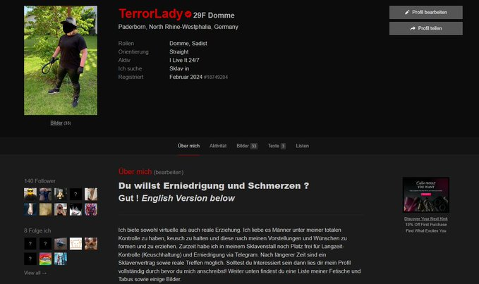 TerrorLady86600's tweet photo. Mein ausführliches Profil findet ihr auf Fetlife, dort gibt es neben meinem Profiltext auch einige Bilder und Beiträge :  https://t.co/s51Qntx81Q 

Sklave • Herrin • BDSM • Findom • finsub • findomsub • humanATM • Zahlsklave • Zahlschwein • Femdom https://t.co/DkFMCRHJXh