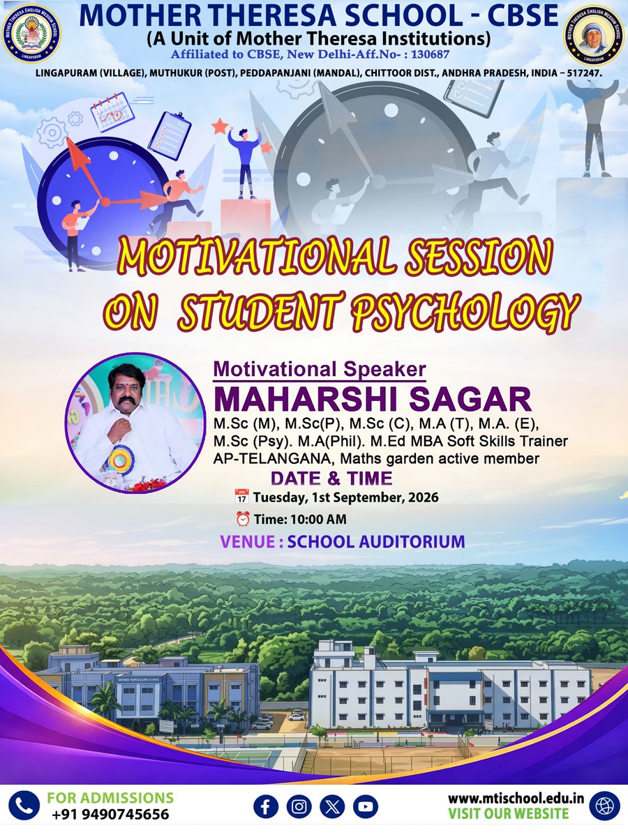 MTEMSchool's tweet photo. MOTIVATIONAL SESSION ON STUDENT PSYCHOLOGY.
#trend
#motivation https://t.co/tqT2TLmU0O
