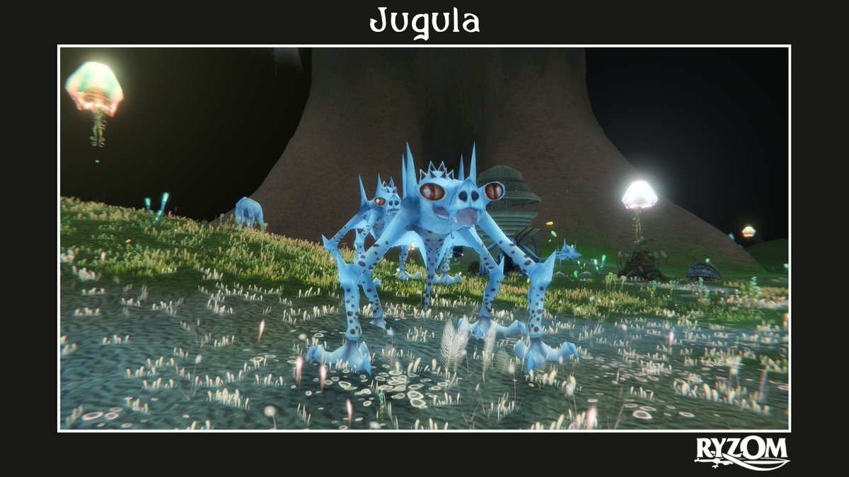 Ryzom's tweet photo. [Nice Image] Jugula

A disarming squat predator with protruding eyes and powerful hind legs for leaping. The skin on its back contains short, sharp, stocky-based spines which help deter larger predators.

#ryzom #opensource #indiegame https://t.co/cLBh2pWiwi