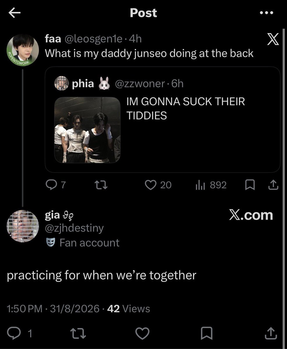 junseojail's tweet photo. @zjhdestiny sure gia let’s get walking into that double jail, 3 hours for you⏳⏳⏰ https://t.co/5QKMd4jOON