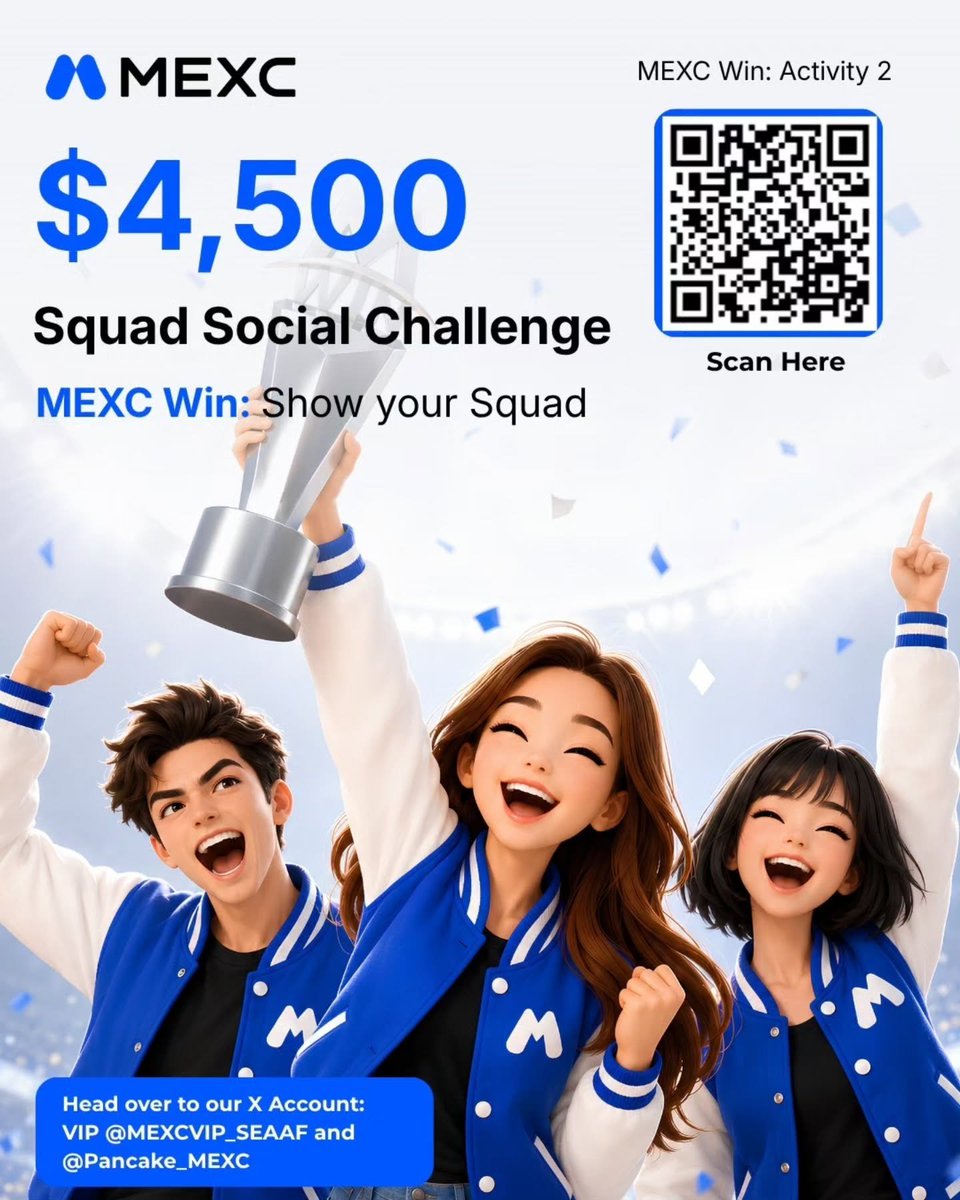 MEXCVIP_SEAAF's tweet photo. 🏆 200 USDT PRIZE POOL!

MEXC WIN: ACTIVITY 2 IS LIVE! 🔥

💰 15 winners × 10 USDT
🎁 1 lucky winner × 50 USDT
Ready to Trade for Team Triumph? Join the Stock Futures Squad Competition! 

HOW TO JOIN:
1️⃣ Follow our page @MEXCVIP_SEAAF + @Pancake_MEXC +  MEXC ASIA facebook page
2️⃣ Like & repost this post
3️⃣ Tag 2 friends and invite them to your squad
4️⃣ Scan the QR code or use the link below to register
5️⃣ Complete the quick entry form

No complicated missions. Just join, rally your squad, and compete! 🏁
#MEXCWin #MEXC #StockFutures #TeamTriumph