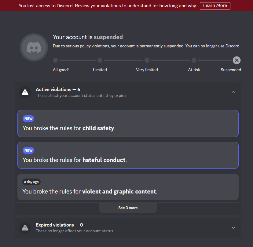 TESCOMACHINE's tweet photo. thanks for your lack of support @discord_support. messaged you many times about this https://t.co/1i0us0MLys
