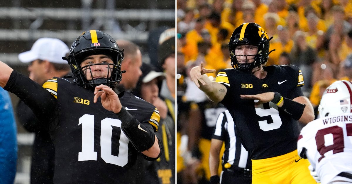 HawkeyeInsider_'s tweet photo. RUMOR: Sources tell @HawkeyeInsider_ Iowa’s staff has met and could be leaning toward a true QB rotation vs. NIU.

I’m told Hank Brown and Jeremy Hecklinski could each get 3-4 drives, with the “hot hand” determining who gets the majority of the remaining snaps.

This could be a one-week experiment �� or something Iowa carries for several weeks.

Kirk Ferentz is expected to make the final call on who takes the first snap.
