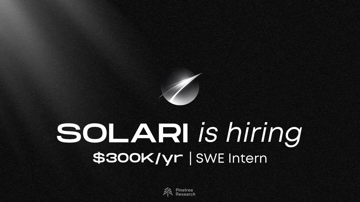 harrychow_'s tweet photo. I'm hiring a SWE intern for Pinetree Research, and the salary is $300K

Before you ask: 300K annualized. And no, we don't want your resume, coverletter, or grades

Here's how to apply:

1. Fork the Solari repo: https://t.co/TxbSy4v2XQ
2. Build a real use case with Solari (browsers, sandboxes, and/or desktops)
3. Publish it on a public Github account
4. Share it in a post on LinkedIn or X

Tag @harrychow_ and @getsolari

Use AI to build it. Seriously, we insist. We don’t care how you ship, we care that you can ship something great, and if you can ship if faster with AI, even better. (@im_roy_lee)

What happens next:

- We review every build that tags us
- If we like what you made, we schedule an interview
- If you're the right fit, we'll hire you on the spot

Know someone who can take on the challenge? Tag them below

For questions about Solari or the role, comment below or DM 🚀

May the best dev win