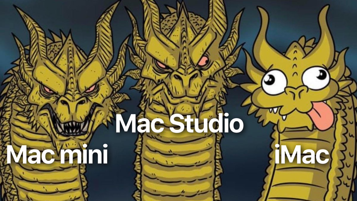 realstacc's tweet photo. the Apple silicon hydra 🐉 mini, studio, or iMac, which head is your daily driver? https://t.co/tUYP4E4y50