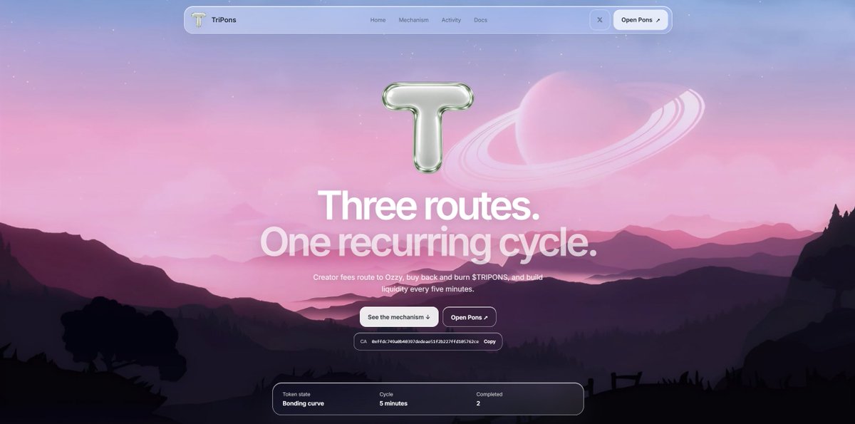 TriPonsRH's tweet photo. The website is updated with the CA, every on-chain information and with logs for anyone to be able to check directly on-chain the engine running. https://t.co/n4BDGObaCW