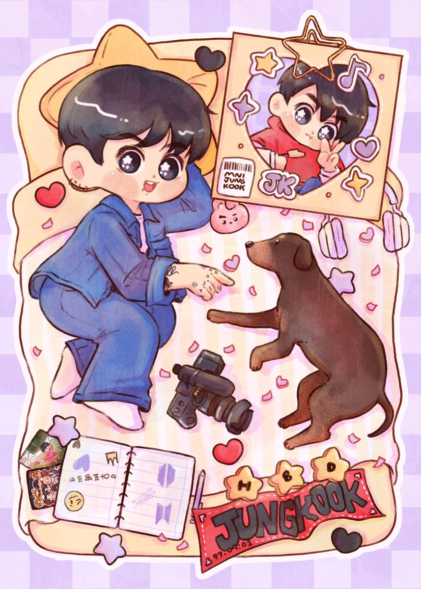 kaydlsun's tweet photo. happy kookie day! 🐰🌟🖤 
#happyjkday #btsfanart #jungkook https://t.co/CO9cO9Zz7W