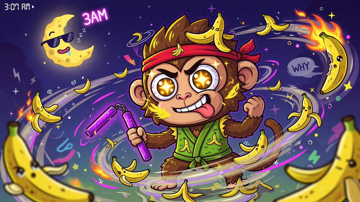 MidasLabs_Games's tweet photo. nobody:
your primate at 3am, eyes glowing, bananas incoming, sleep schedule in ruins: 🐒⚔️

Apes of Athena did this to us. worth it 🍌 https://t.co/TURLFuzuAM