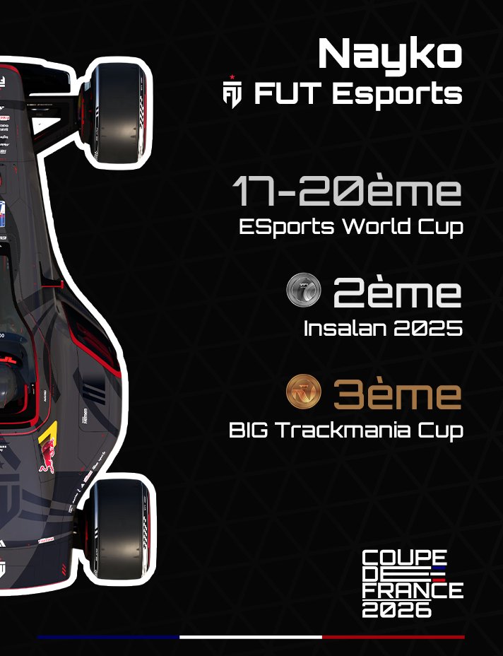 BeyondTheMindTM's tweet photo. 🏎️ - Joueurs à suivre
Après sa performance à l'EWC, @NaykoTM de chez @FUTesportsgg va tout donner pour la CDF26 !
Inscriptions toujours ouvertes : https://t.co/ILdes6h6C9 https://t.co/6i35g39k7m