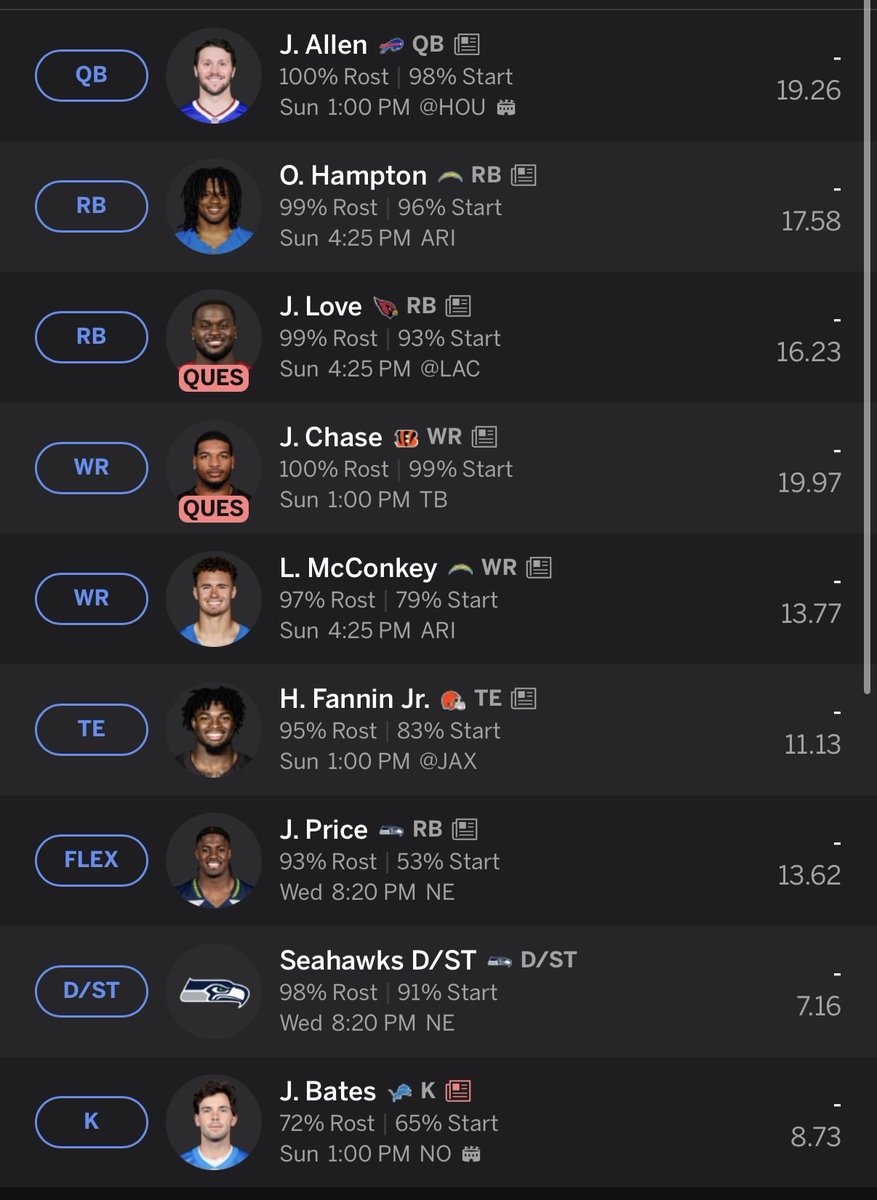 antselmx's tweet photo. @jeffblaylock @Footballguys I was also the 1.03. 10 man full ppr. Thoughts? https://t.co/RQs2hfTfb1