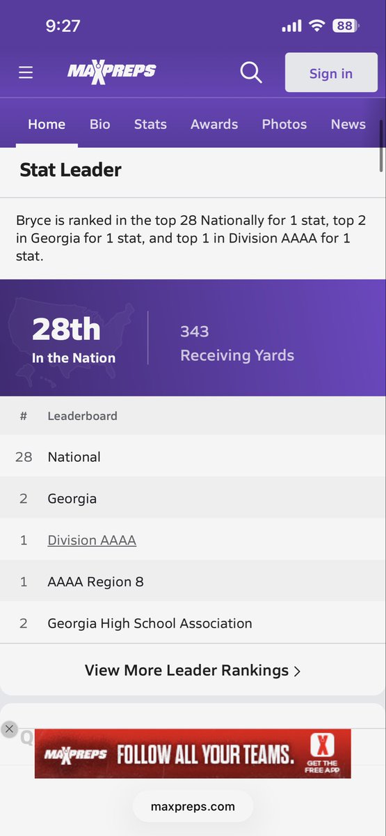 brycebell07's tweet photo. @bryanfilker @JWakedFB @Brooksfootball3 @TheStevenHayden @MatthewR_SMU @BentonLeDouxFB @alrousan95 @KylerFroebel_FB 5 Touchdowns 400+ Receiving Yards
Ranked #2 in Ga and #28 Nationally.

https://t.co/zdRekRRCUQ https://t.co/I3H16gmRaZ