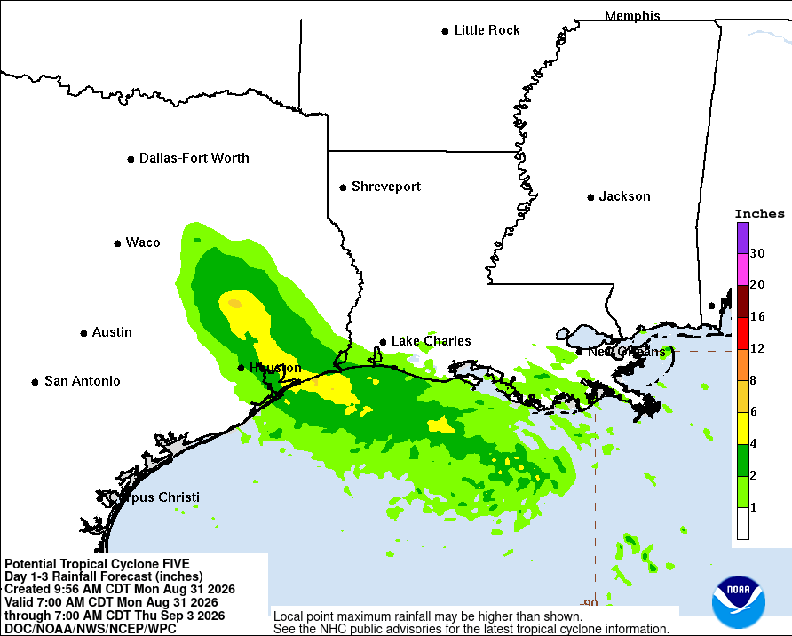 VortixWx's tweet photo. PTC #05L has been designated S of #Louisiana. A TS Warning has been issued for the LA & #Texas coast. A brief TS is expected out of this one. The next name on the list is #Edouard. Impacts will be minor w/ minor inland & storm surge flooding.
#tropicswx #TXwx #LAwx https://t.co/FyanYxgBWQ