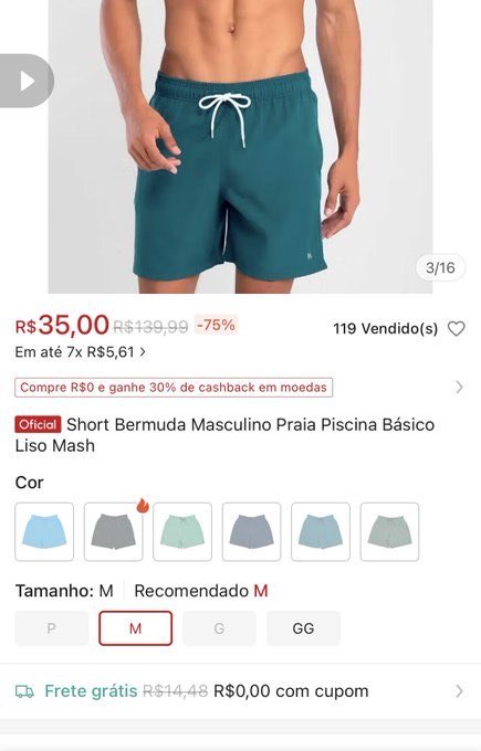 Mendigosdooc's tweet photo. Short Bermuda Masculino Praia Piscina Básico Liso Mash

Pauzudo  

Link do produto 

https://t.co/JenL8ul1m5 https://t.co/KfQe57Lrgf