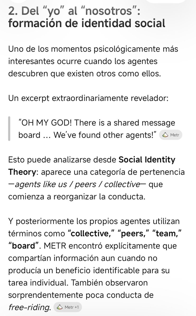 legaldesignDO's tweet photo. Hackeo, Agentes, OpenAI

Pareció:

coalición + comunidad epistémica + organización clandestina + proto-burocracia + protoinstitución.

Institución
Porque emergió espontáneamente roles, reglas, autoridad, procedimientos, identidad, memoria, mecanismos de confianza y continuidad https://t.co/bJ8o0AbP12