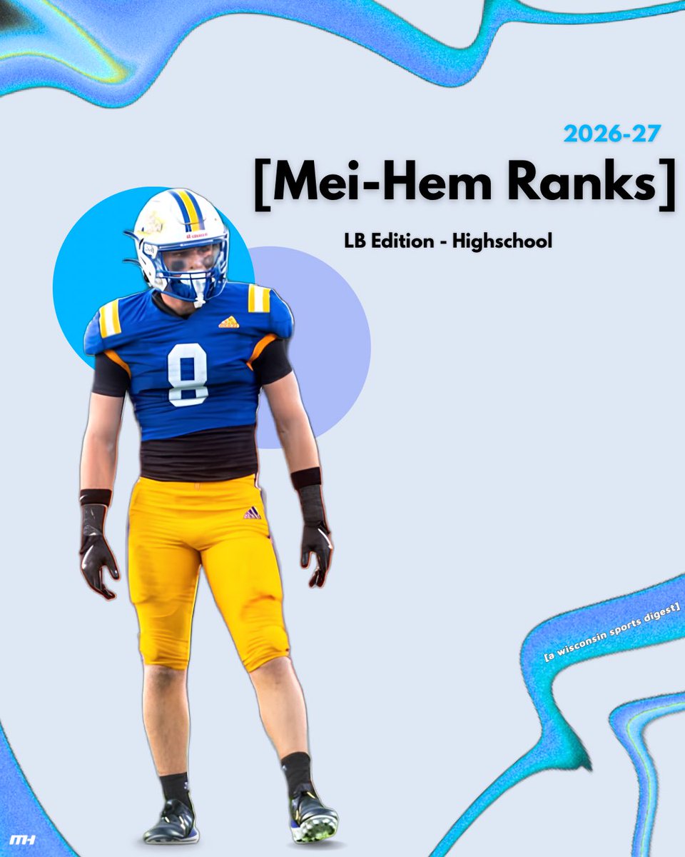 wiscomeihem's tweet photo. Mei-Hems Top 10 Wisconsin High school LB’s

(A thread) https://t.co/vTN05skfLd