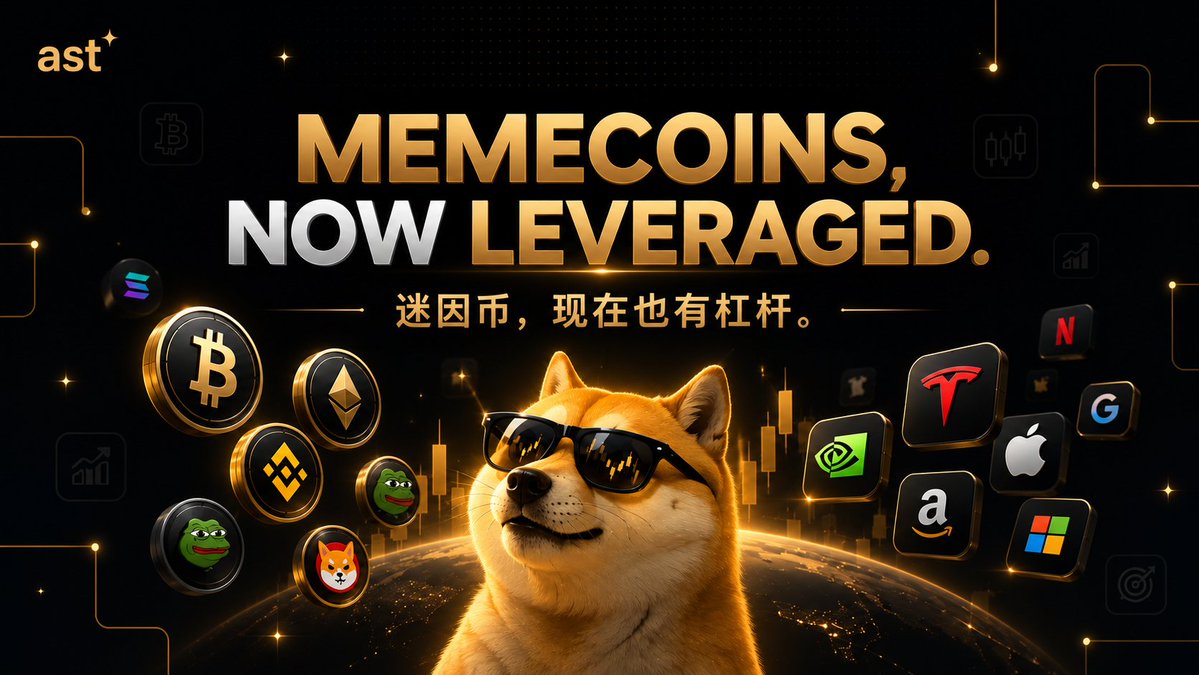ast_dotfun's tweet photo. @Aster_DEX powers the perp exposure. We turn it into memecoins.

60+ leveraged tokens already launched.

40+ paired with crypto markets.
20+ paired with stocks.
Real markets underneath. Memecoins on top.

Launch yours: https://t.co/G5xmXWGuzU https://t.co/2lUyEw1ZhY