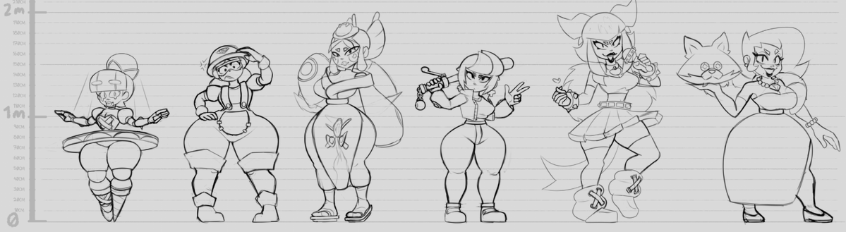 LeMK210's tweet photo. Brawlers height chart because I thought it would be funny to share :P https://t.co/hV0am1TwLk