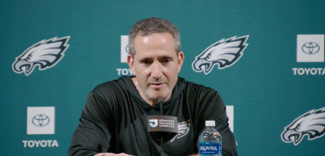 Cory_Nidoh's tweet photo. Howie Roseman with a lot of praise for EJ  Jenkins: 

"He's a great story. A receiver at Georgia Tech who transformed his body. You see in this league where position is trending, a lot of similar offensive systems that we are running that have wide tight ends. They are highly valued in free agency and in the draft. So, for us to be able to develop EJ and his skillset ... his pass protection is really, really good. It's good to have a tight end to pass protect like he does ... EJ's body of work is a great developmental story for our organization. Really excited about the role he can have on this team." 

#Eagles