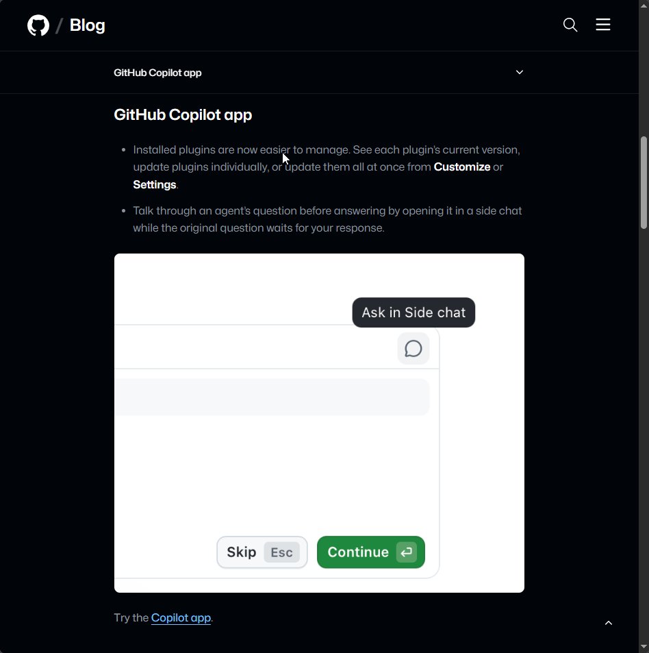 ItsBitreon's tweet photo. underrated coding-agent UX:

let me interrupt the agent without interrupting the agent.
@github now lets you open a side chat around an agent’s question while its main turn waits.
branching conversations might be way better than one infinitely long chat.

https://t.co/5guJsM5jRz https://t.co/EfsQUnVYHE