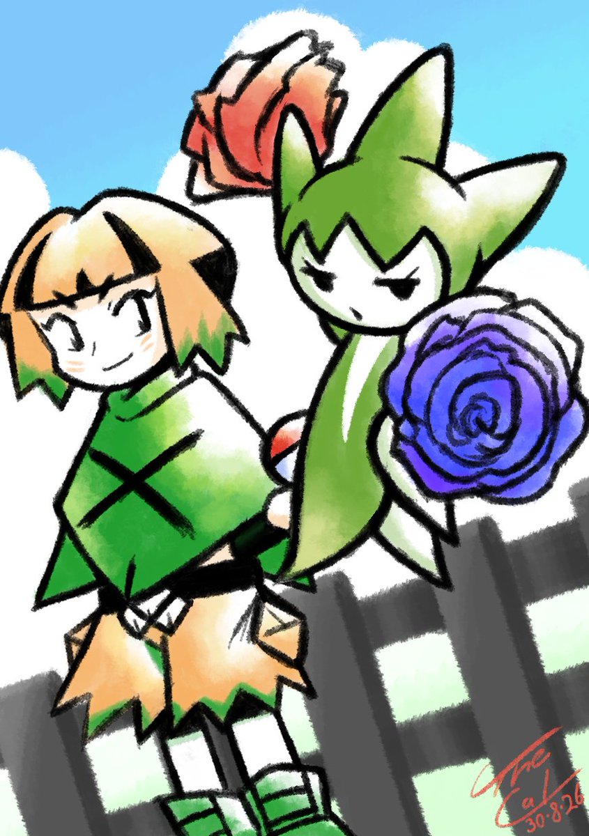 The_Cal_'s tweet photo. Very Nice Gardenia n Roselia art trade for @thesquogler https://t.co/rcykpA9Em2