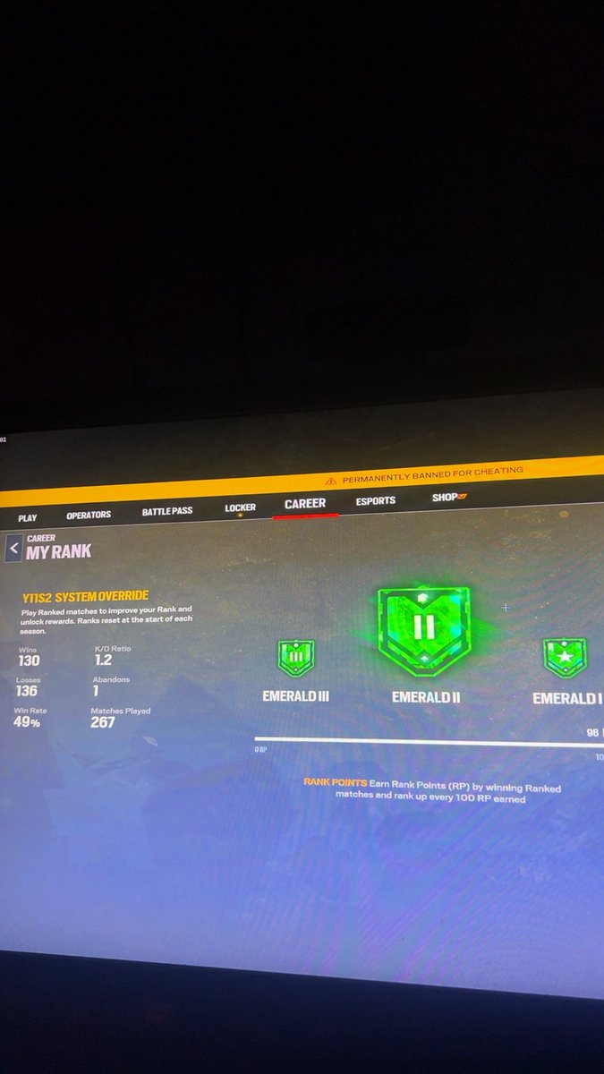raidbullys's tweet photo. just got perm banned on my other account trying to avoid cheaters in top lobbies for cheating. Fuck this world @Rainbow6Game nice one banning everyone but the ppl i’m playing against shooting me through the floor!!!! My life is so fucking terrible fuck you fuck you fuck you someone do something @devs help me bro