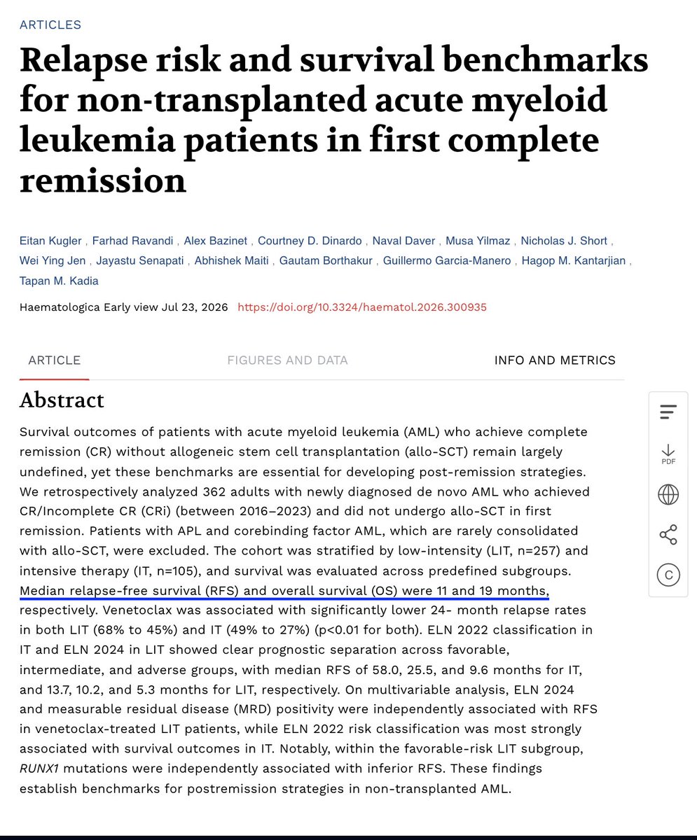 jamestotx4's tweet photo. @adamfeuerstein GPS MOS 67.6 months vs BAT 17.3 ... 

GPS Ph2 vs Control ARM BAT / Aza+VEN in First Remission (CR1) - head to head OS Comp. https://t.co/JXYTmguZvz