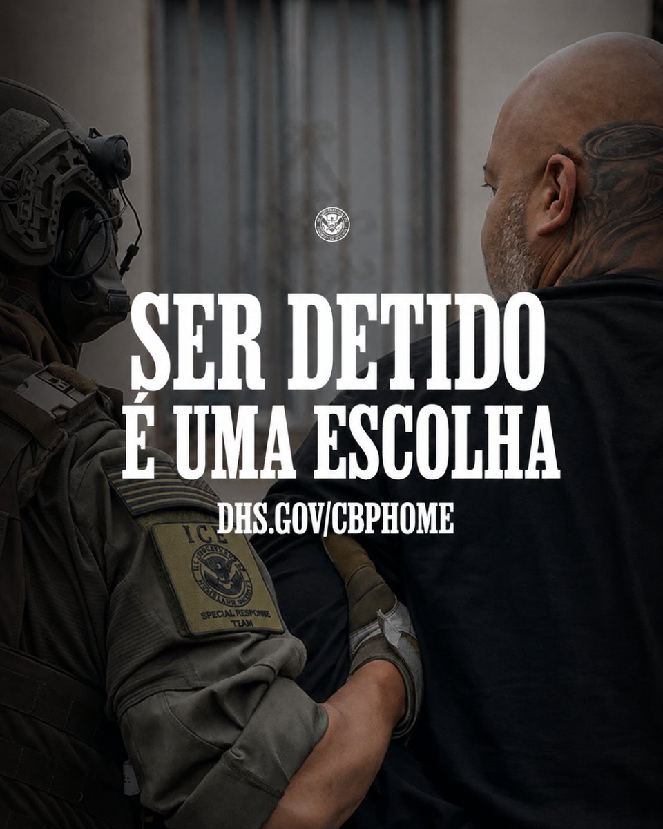 EmbaixadaEUA's tweet photo. Se você é um imigrante ilegal nos EUA: pode esperar ser encontrado, detido e deportado — OU pode optar pela autodeportação, receber um cheque de US$ 2.600 e uma passagem aérea gratuita de volta para casa.

A escolha é sua. ➡️ https://t.co/GKyJPzifcq https://t.co/RGe5WhiFek