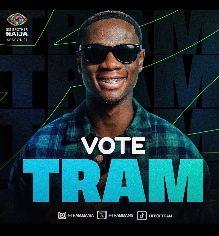 oluwaferan78332's tweet photo. Please guyz let vote Tram 
#Tram 
#Tramtheshow 
#Tram https://t.co/qbh9MXfoLU