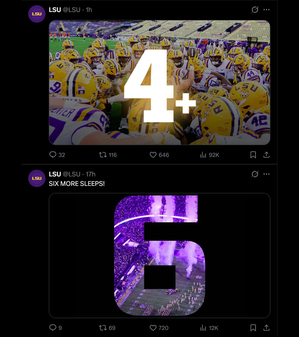 sportingnews's tweet photo. LSU skipped posting the number 5 😅 https://t.co/OXK5g2bflf