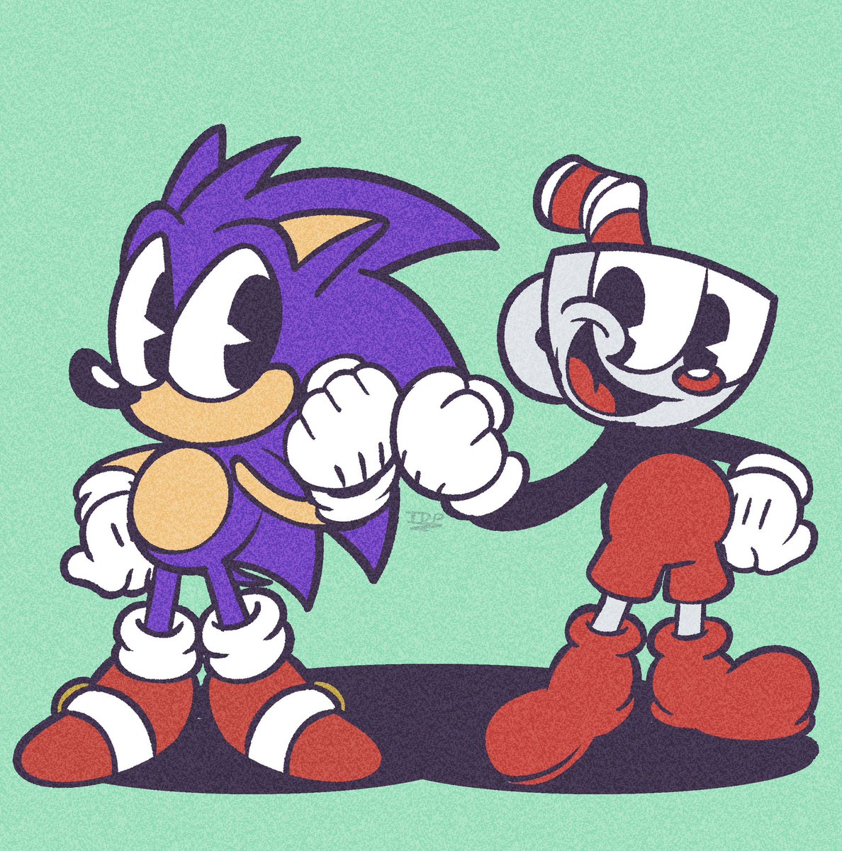 defaultp3rson's tweet photo. i have done sonic in cuphead’s style, spikehead if you will, multiple times!! https://t.co/nWehQVhfrk