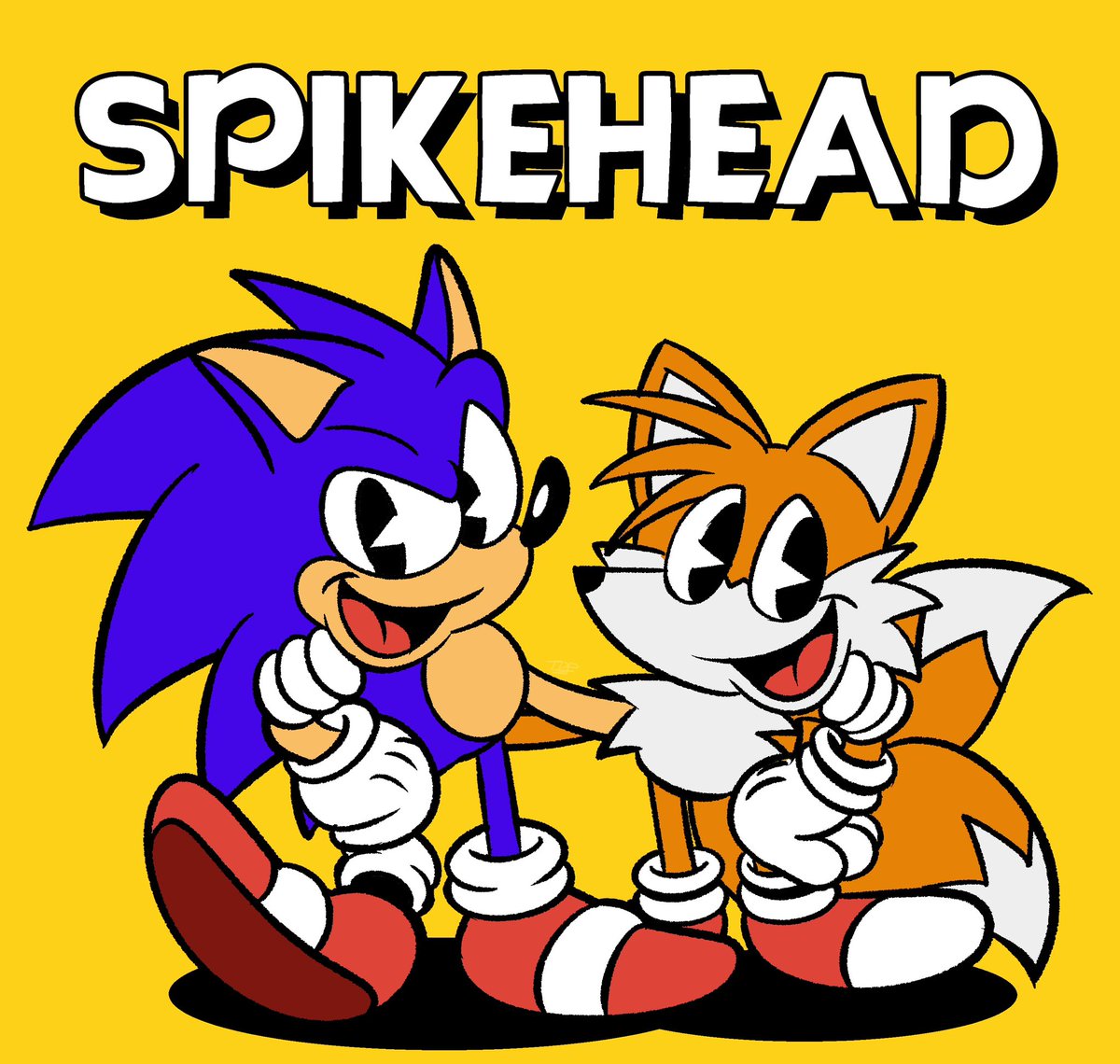 defaultp3rson's tweet photo. i have done sonic in cuphead’s style, spikehead if you will, multiple times!! https://t.co/nWehQVhfrk