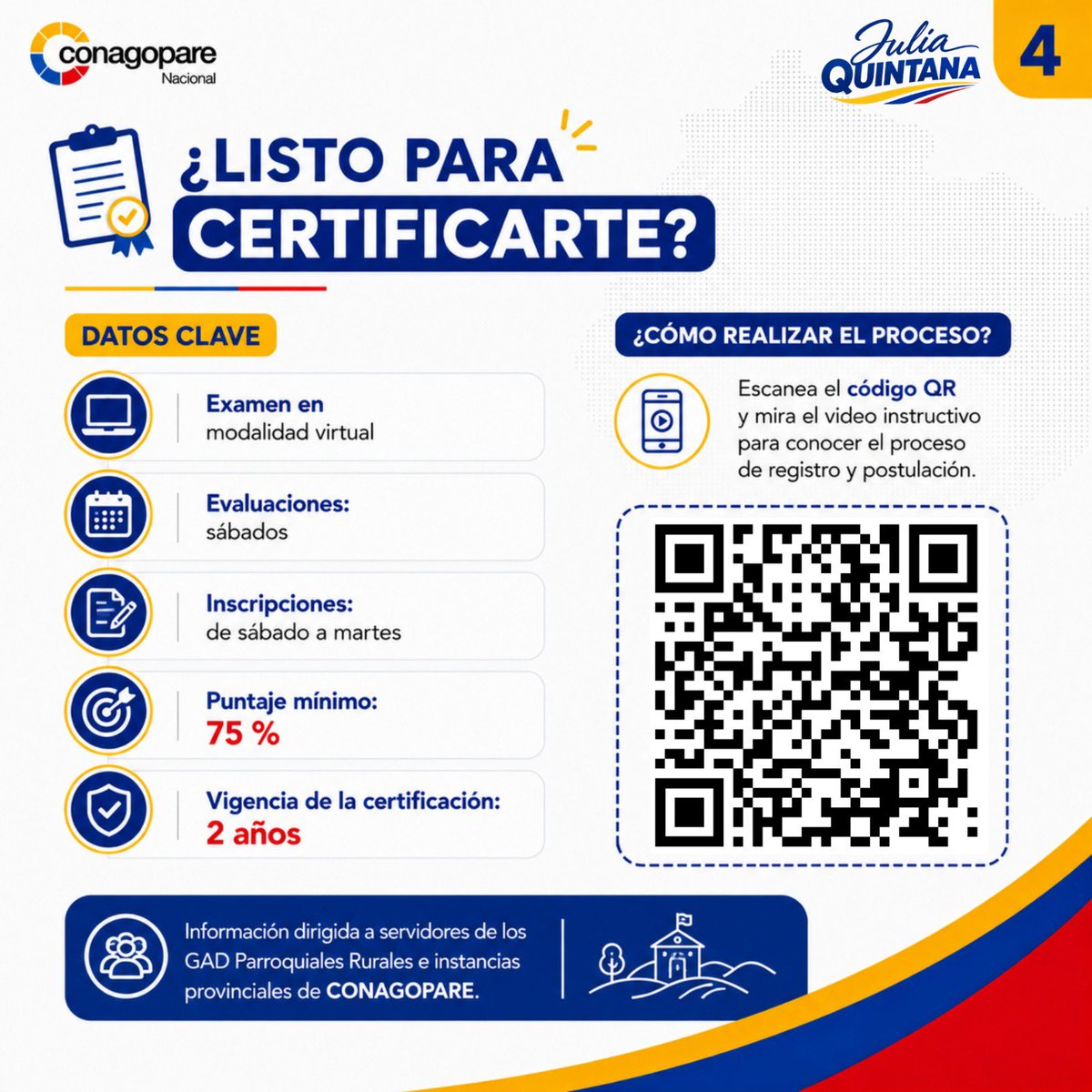 ConagopareN's tweet photo. Atención funcionarios de nuestros Gobiernos Parroquiales Rurales.

Participas de los proceso de contratación pública, certifícate. https://t.co/nWQtsI6wIQ